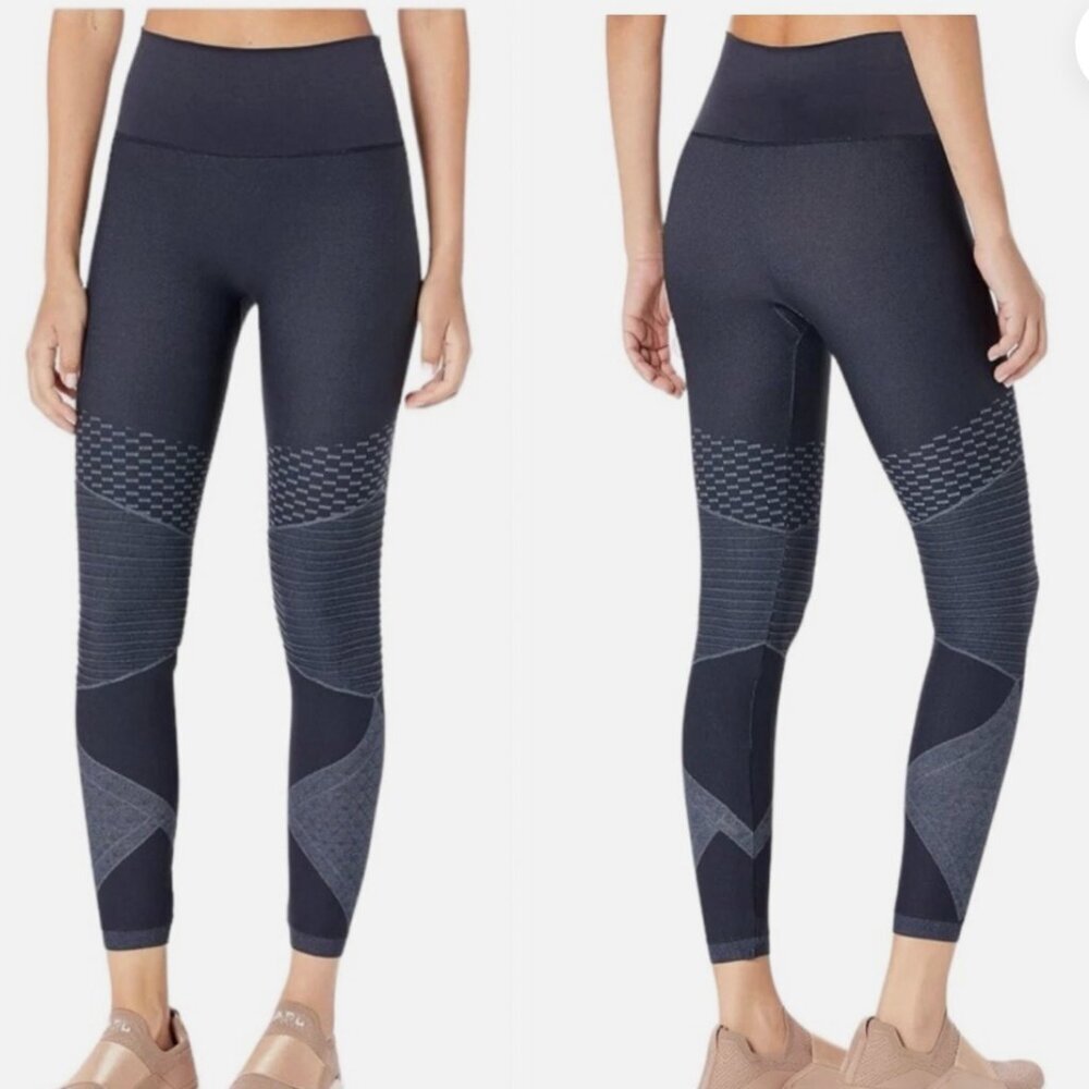 NWOT Spanx Seamless Moto Leggings Indigo Sky Baby Blue Textured leggings